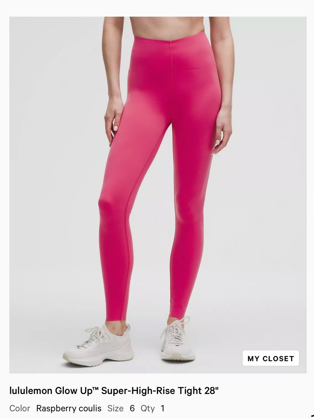 Lululemon Glow Up Super-High-Rise Tight 28" Raspberry Coulis size 6 NWT